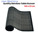 Table Linen & Kitchen Towels: Louis Bamboo Table Runner Black Grey 140 x 33cm