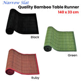 Table Linen & Kitchen Towels: Narrow Slat Bamboo Table Runner 140 x 33cm Black