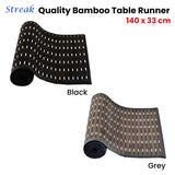 Table Linen & Kitchen Towels: Streak Bamboo Table Runner 140 x 33cm Grey Brown Silver