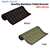 Table Linen & Kitchen Towels: Multi Stitch Bamboo Table Runner 140 x 33cm Black
