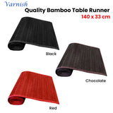 Table Linen & Kitchen Towels: Varnish Bamboo Table Runner 140 x 33cm Black