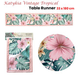Table Linen & Kitchen Towels: Katykia Vintage Tropical Table Runner 33 x 180cm