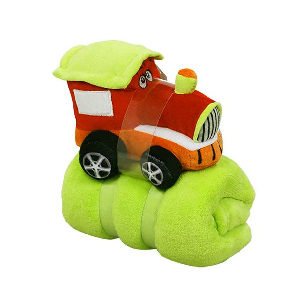 Blankets & Throws: Baby Red Blanket with Toy Tractor