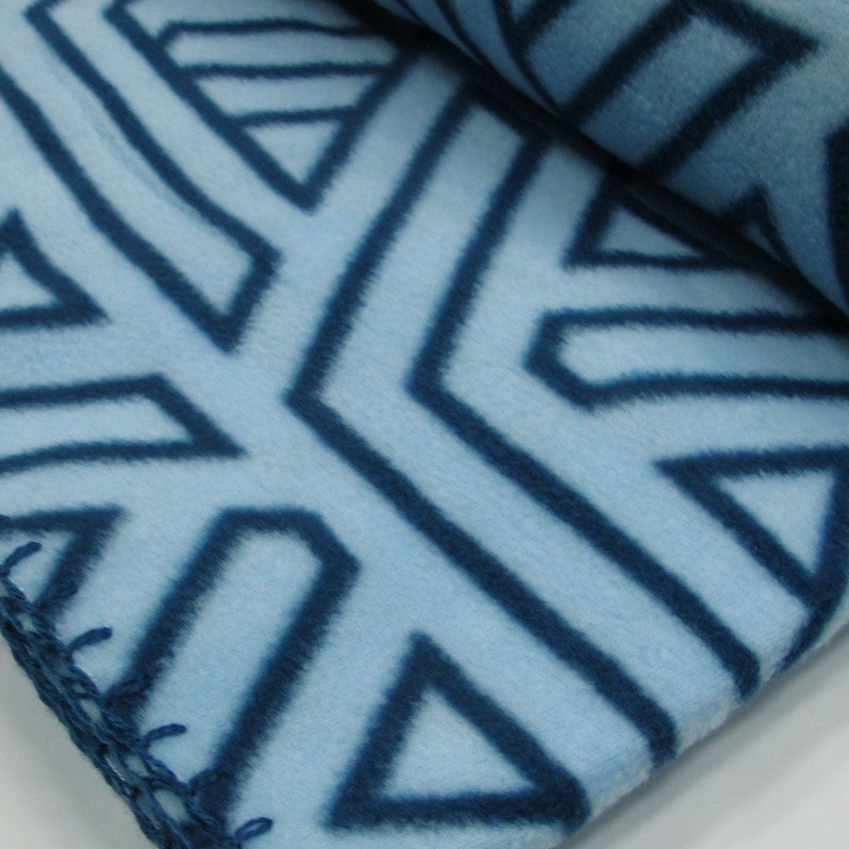 Blankets & Throws: Aerial Printed Fleece Throw Rug 130 x 150 cm Blue Geo