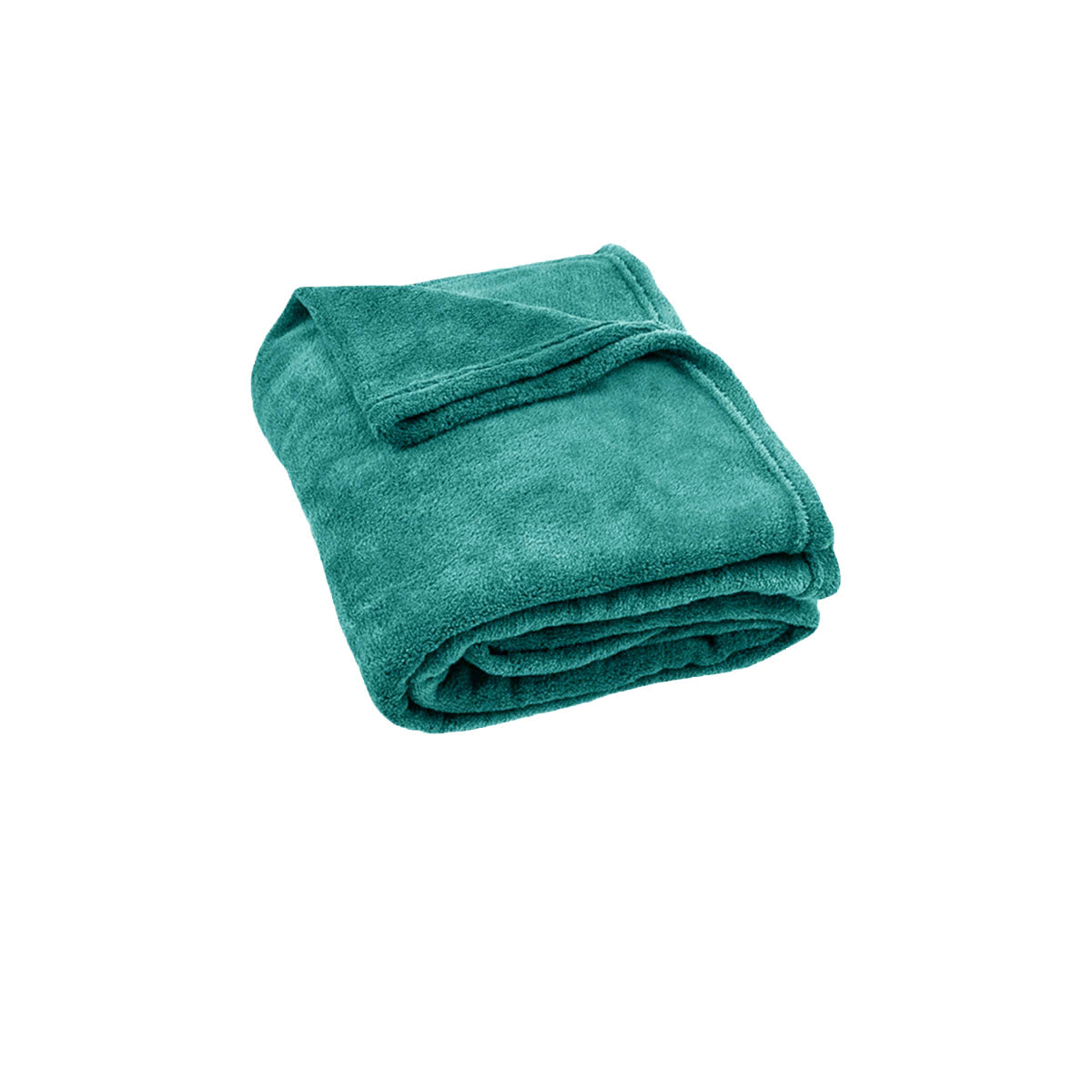 Blankets & Throws: 240GSM Urban Ultra Soft Coral Fleece Throw Rug 120 x 150cm Emerald Green