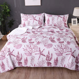Quilts & Duvets: Ramesses Coast Pink 3 Pcs Bamboo Blend Ultrosonic Reversible Comforter Set King