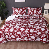 Quilts & Duvets: Ramesses Spring Red 3 Pcs Bamboo Blend Ultrosonic Reversible Comforter Set King