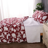 Quilts & Duvets: Ramesses Spring Red 3 Pcs Bamboo Blend Ultrosonic Reversible Comforter Set King