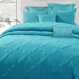Quilts & Duvets: Ramesses Aqua 7- Piece Air Cloud Bamboo Blend Matelasse Comfort Set Queen