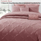 Quilts & Duvets: Ramesses Canyou Rose 7- Piece Air Cloud Bamboo Blend Matelasse Comfort Set Queen