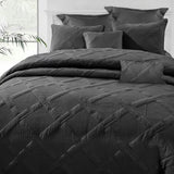 Quilts & Duvets: Ramesses Charcoal 7- Piece Air Cloud Bamboo Blend Matelasse Comfort Set Queen