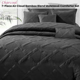 Quilts & Duvets: Ramesses Charcoal 7- Piece Air Cloud Bamboo Blend Matelasse Comfort Set Queen