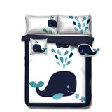 Quilts & Duvets: Ramesses Navy Whale Kids Advventure 5 Pcs Comforter Set Double