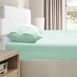 Bed Sheets: Ramesses 2000TC Bamboo Embossed Fitted Sheet Combo Set Aqua Double