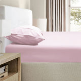 Bed Sheets: Ramesses 2000TC Bamboo Embossed Fitted Sheet Combo Set Pink Queen