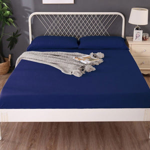 Ramesses 1000TC Linen Bamboo Fitted Sheet Combo Set Deep Blue King Single