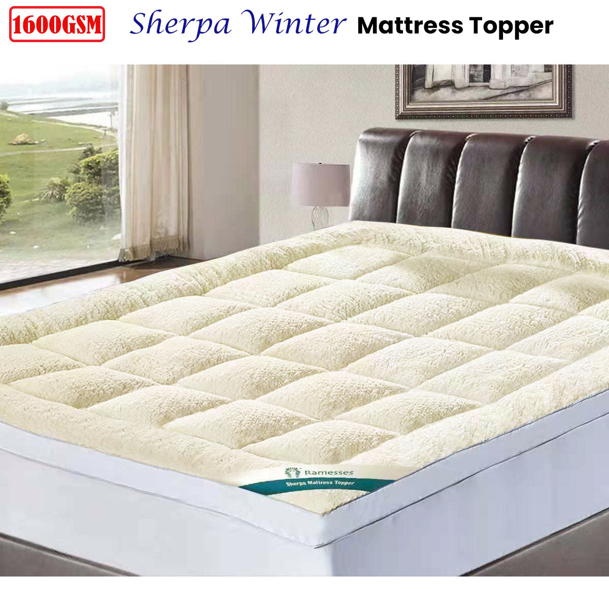 Ramesses 1200GSM Sherpa Winter Mattress Topper Double