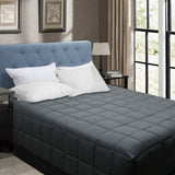 Quilts & Duvets: Shangri La Bamboo Blend Microfiber Box End Quilt Charcoal Queen