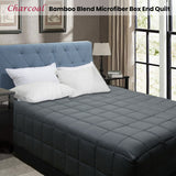 Quilts & Duvets: Shangri La Bamboo Blend Microfiber Box End Quilt Charcoal Queen