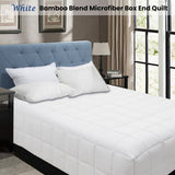 Quilts & Duvets: Shangri La Bamboo Blend Microfiber Box End Quilt White Queen