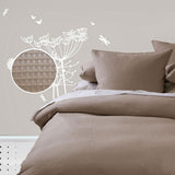 Duvet Covers: Waffle Quilt Cover Set - Linen - Single