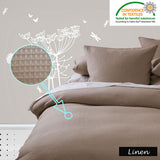 Duvet Covers: Waffle Quilt Cover Set - Linen - Single