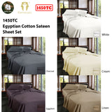 Bed Sheets: Ramesses 1450TC Egyptian Cotton Sateen Sheet Set Eggplant Queen