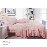 Bed Sheets: Shangri La Cashmere Touch Micro Flannelette Sheet Set Dusty Pink Single