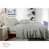 Bed Sheets: Shangri La Cashmere Touch Micro Flannelette Sheet Set Grey Single