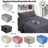 Bed Sheets: Ramesses Egyptian Cotton Flannel Sheet Set White Single