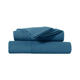Bed Sheets: Kingtex Ultra-Soft Micro Flannel Sheet Set 40 cm Wall Steel Blue Queen