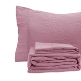 Bed Sheets: Ramesses Classic Rose Pebble Wash Linen Look Alternative Sheet Set Queen