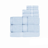 Bath Towels & Robes: Kingtex 550gsm Cotton 7 Pce Bath Sheet Set Baby Blue
