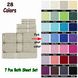 Bath Towels & Robes: Kingtex 550gsm Cotton 7 Pce Bath Sheet Set Lip Gloss