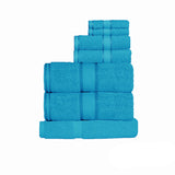 Bath Towels & Robes: Kingtex 550gsm Cotton 7 Pce Towel Set Aqua