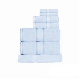 Bath Towels & Robes: Kingtex 550gsm Cotton 7 Pce Towel Set Baby Blue