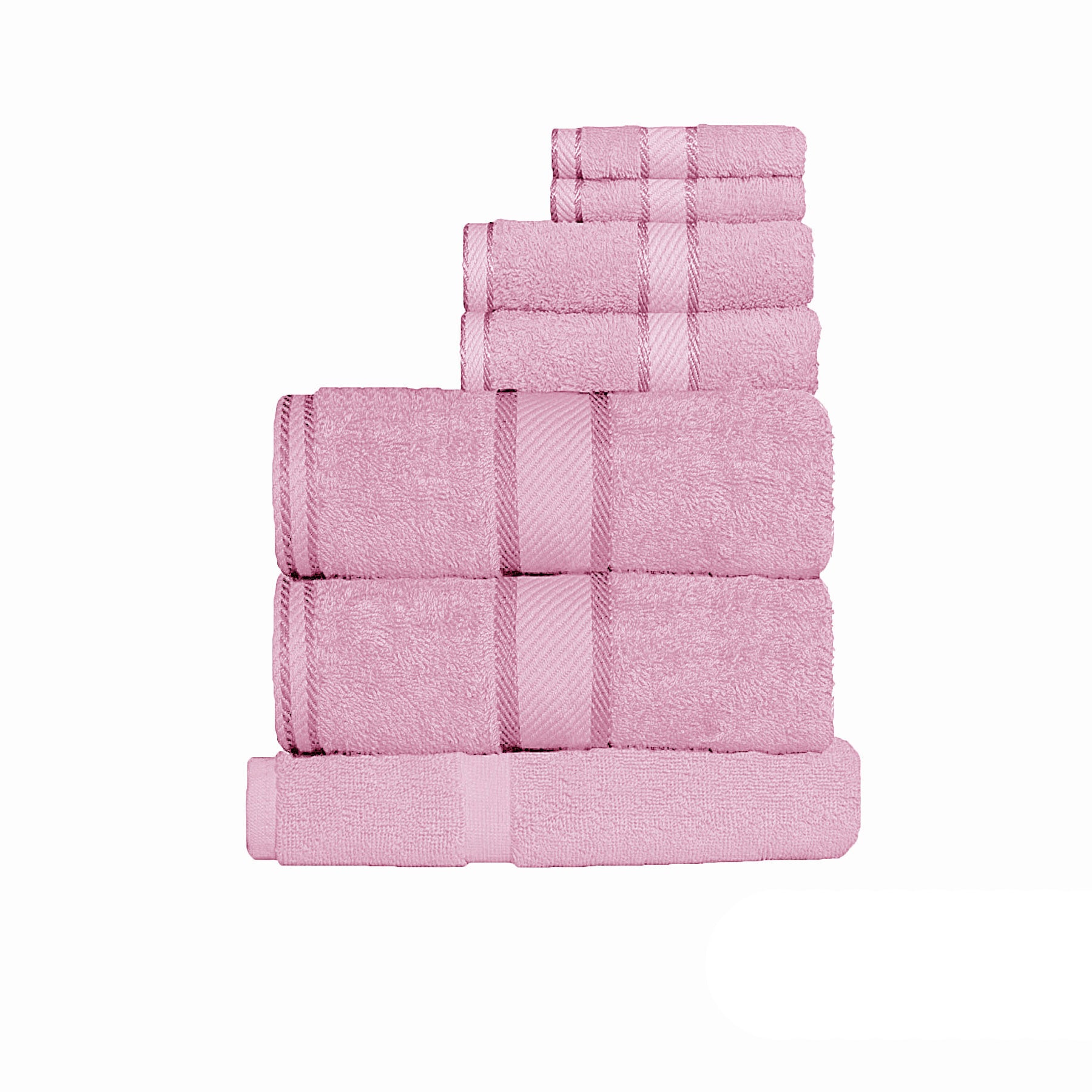 Bath Towels & Robes: Kingtex 550gsm Cotton 7 Pce Towel Set Rose