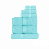 Bath Towels & Robes: Kingtex 550gsm Cotton 7 Pce Towel Set Turquoise