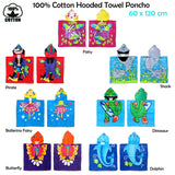 Beach Towels: Cute Kids Cotton Hooded Towel Poncho 60 x 120 cm Shark