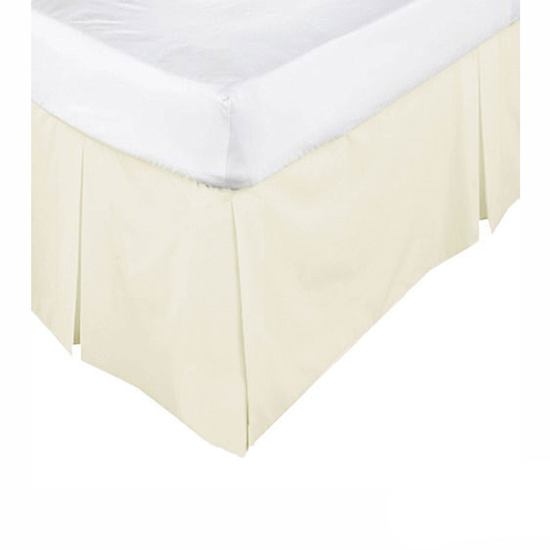 Bed Valances: KINGDOM Box Pleated Valance Cream - DOUBLE