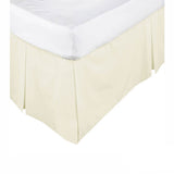Bed Valances: KINGDOM Box Pleated Valance Cream - QUEEN