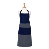 Aprons: Ladelle Professional Series Stripe Navy Cotton Apron 70 x 95 cm