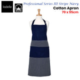 Aprons: Ladelle Professional Series Stripe Navy Cotton Apron 70 x 95 cm