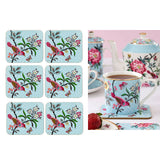 Coasters: Set of 6 Jardin Peony Coasters 11x9.7x0.4cm