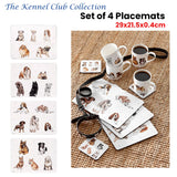 Table Linen & Kitchen Towels: Set of 4 Kennel Club Table Placemats 29x21x0.4 cm