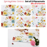 Table Linen & Kitchen Towels: Ashdene Set of 6 Springtime Soiree Table Placemats 29x21x0.4 cm