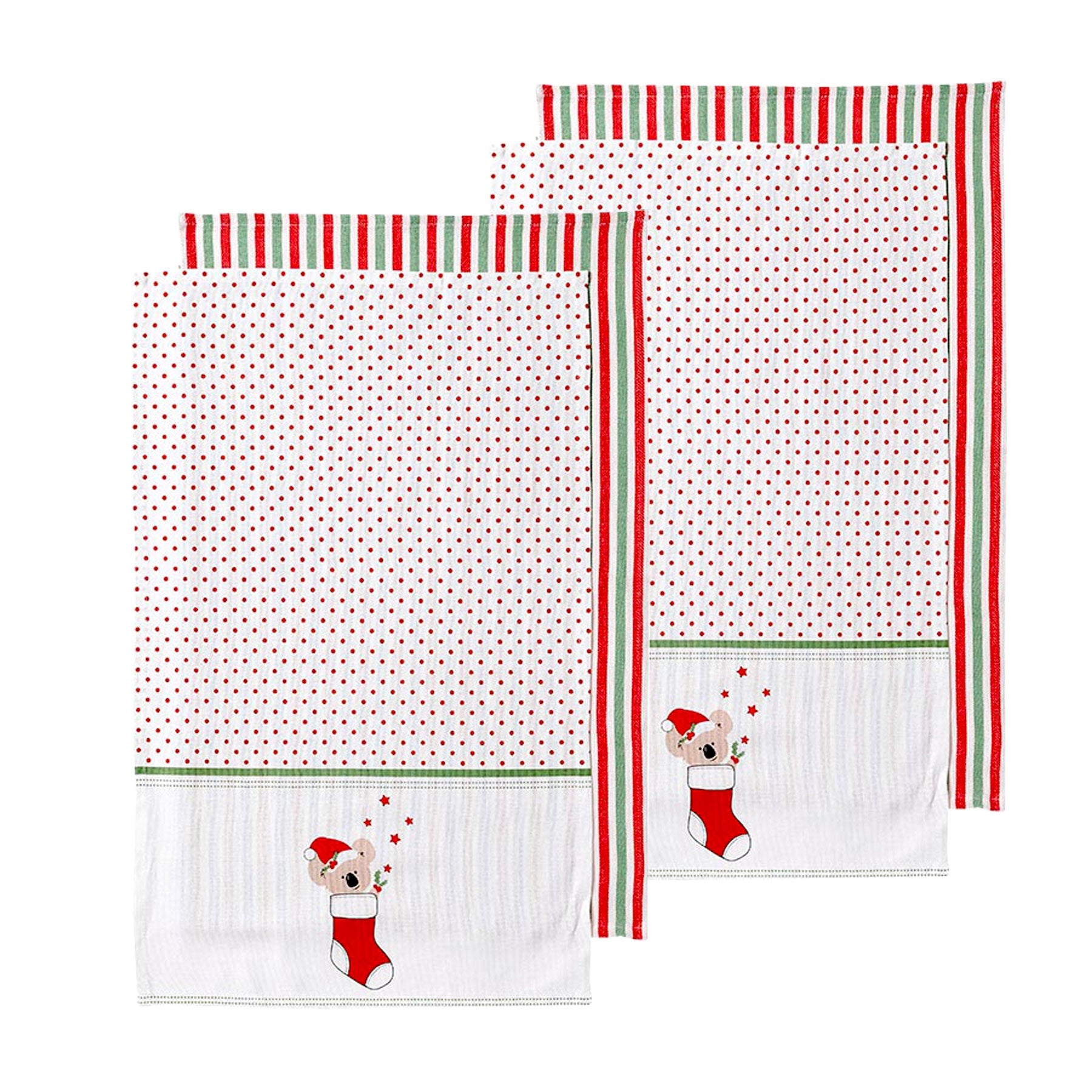 Table Linen & Kitchen Towels: Ladelle Set of 4 Aussie Stocking Kitchen / Cleaning 100% Cotton Tea Towels 45 x 70 cm