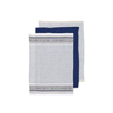 Table Linen & Kitchen Towels: Ladelle Set of 3 Professional Series III Cotton Kitchen Tea Towels Navy 50 x 70 cm