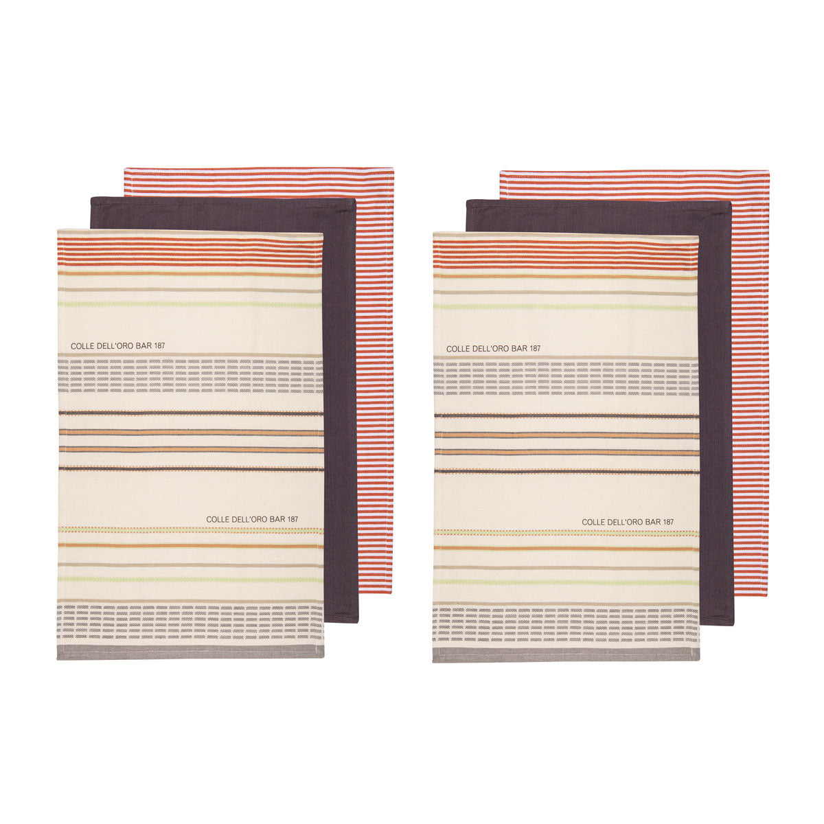 Table Linen & Kitchen Towels: Ladelle Set of 6 Sanctuary Cotton Kitchen Tea Towels 50 x 70 cm Rust