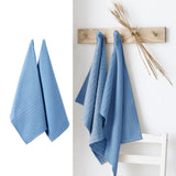 Table Linen & Kitchen Towels: Ladelle Eco Recycled Cotton Set of 2 Cotton Kitchen Towels Blue 50 x 70 cm